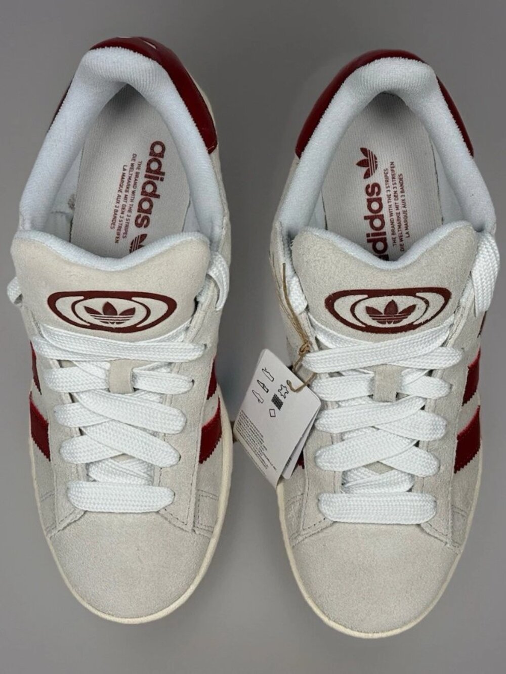 Women's adidas Originals Campus 00s Shoes - Crystal White Preloved Ruby JQ7783 - Picture 11 of 16